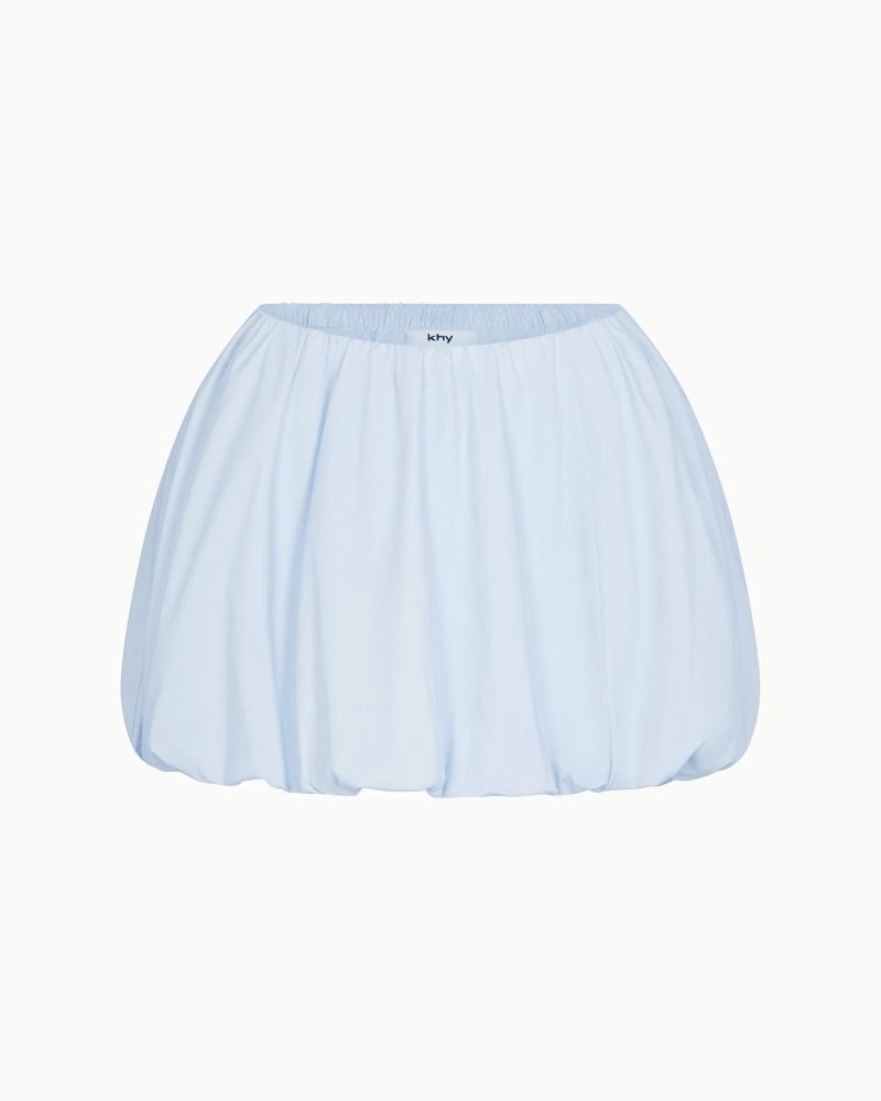 POPLIN BUBBLE MINI SKIRT POPLIN ICE BLUE