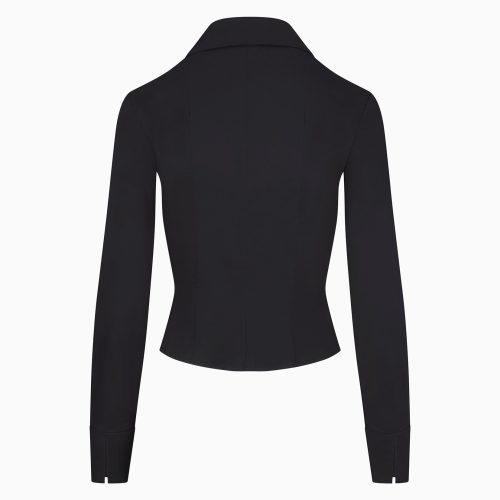 POPLIN COLLARED ZIP SHIRT POPLIN BLACK B