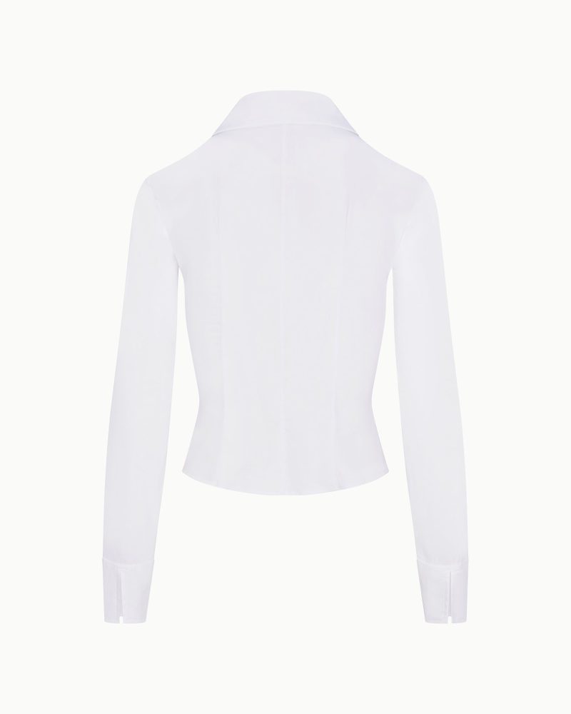 POPLIN COLLARED ZIP SHIRT POPLIN WHITE B