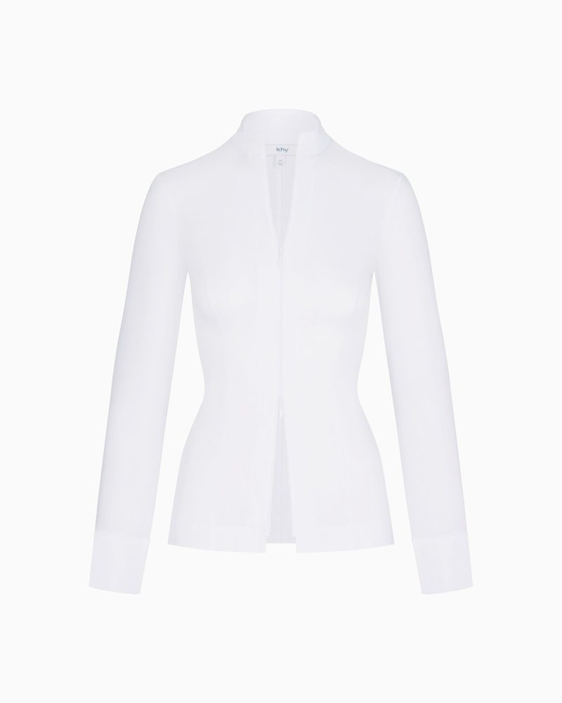 POPLIN LONG ZIP SHIRT POPLIN WHITE OPEN