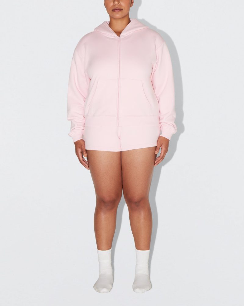 SOPHIA LOUNGE SHORTS SHORT PINK ZIP HOODIE PINK 0005