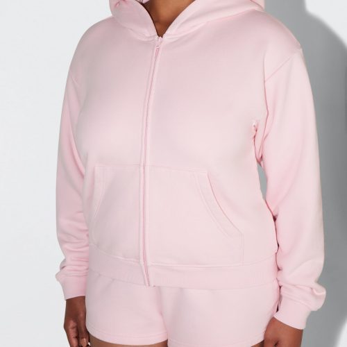 SOPHIA LOUNGE SHORTS SHORT PINK ZIP HOODIE PINK 0017