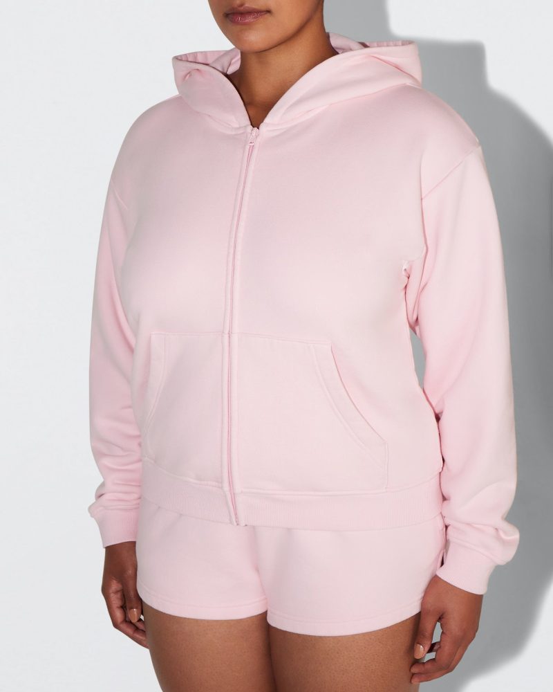 SOPHIA LOUNGE SHORTS SHORT PINK ZIP HOODIE PINK 0017