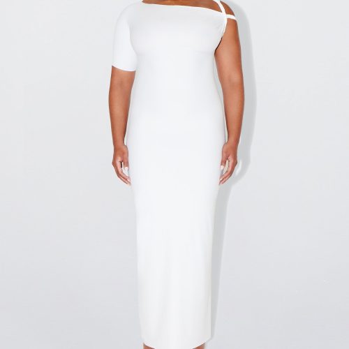 SOPHIA SLEEK TWIST MAXI DRESS BRIGHT WHITE SLEEK 0008