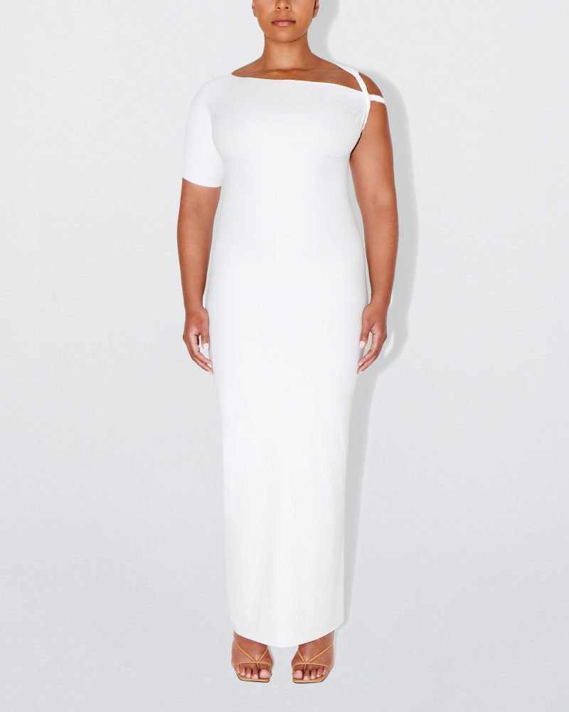 SOPHIA SLEEK TWIST MAXI DRESS BRIGHT WHITE SLEEK 0008