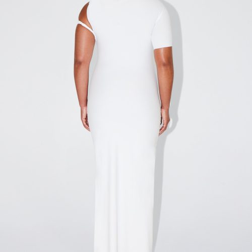 SOPHIA SLEEK TWIST MAXI DRESS BRIGHT WHITE SLEEK 0022