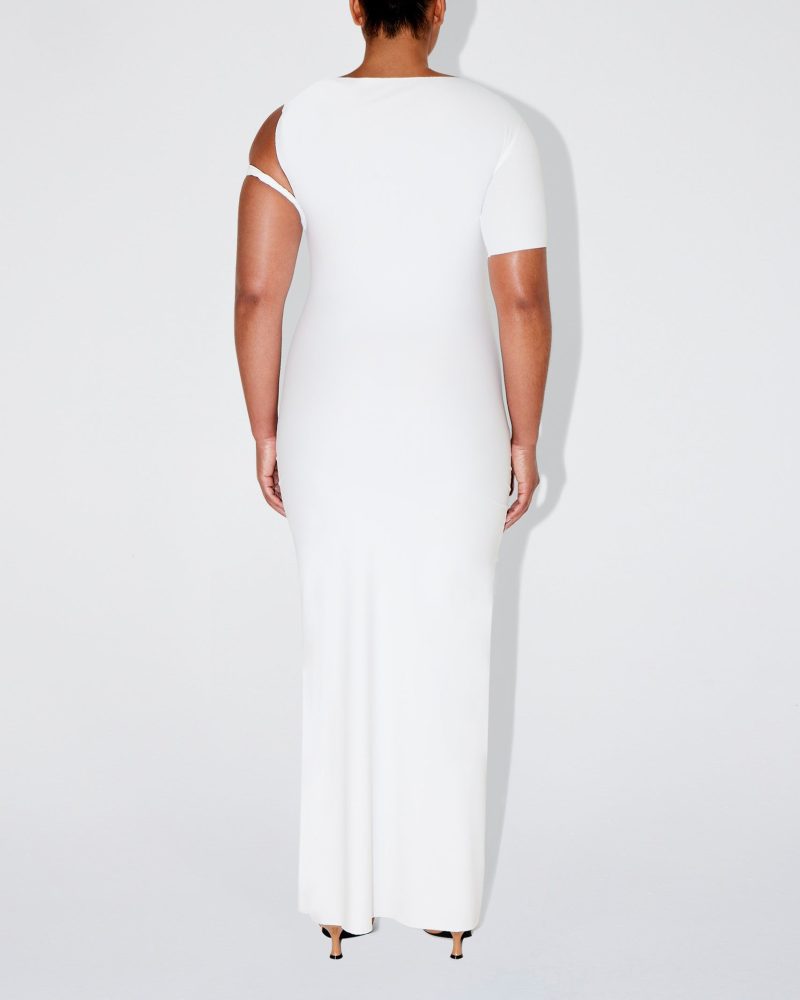 SOPHIA SLEEK TWIST MAXI DRESS BRIGHT WHITE SLEEK 0022