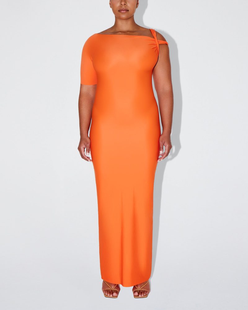 SOPHIA SLEEK TWIST MAXI DRESS PAPAYA SLEEK 0006