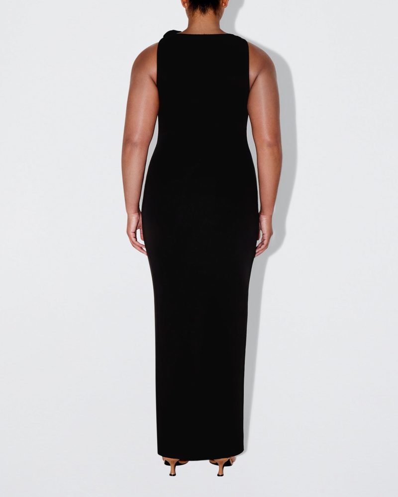 SOPHIA SUEDED KNOTTED MAXI DRESS BLACK SUEDED 0022