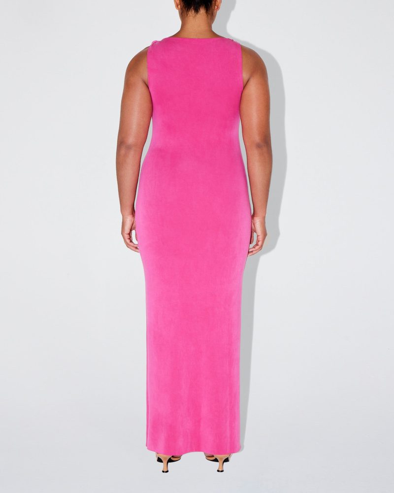 SOPHIA SUEDED KNOTTED MAXI DRESS FUCHSIA SUEDED 0021