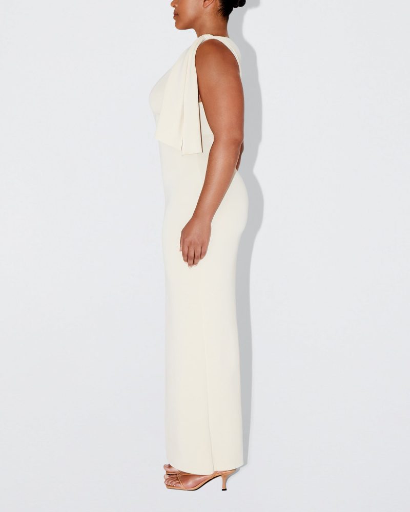 SOPHIA SUEDED KNOTTED MAXI DRESS STONE SUEDED 0007