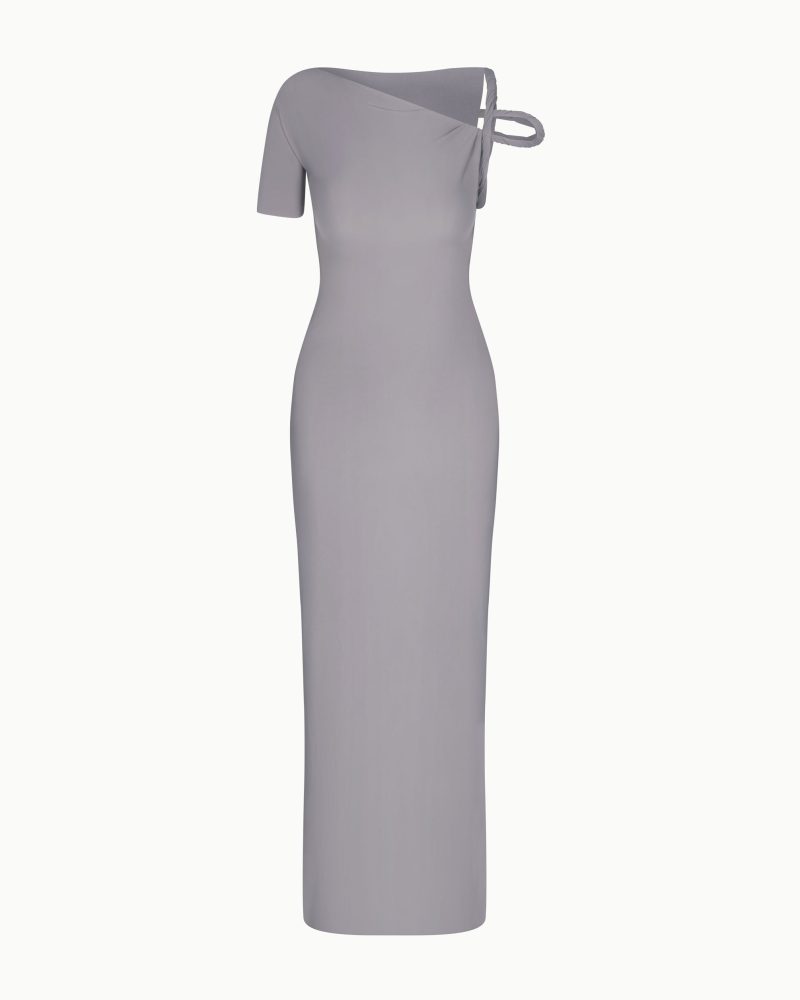 TWISTED MAXI DRESS NYLON STEEL F