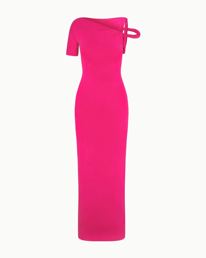 TWISTED MAXI DRESS SUEDE FUCHSIA F 0e193554 5184 4226 b89a 75602c89c0c0